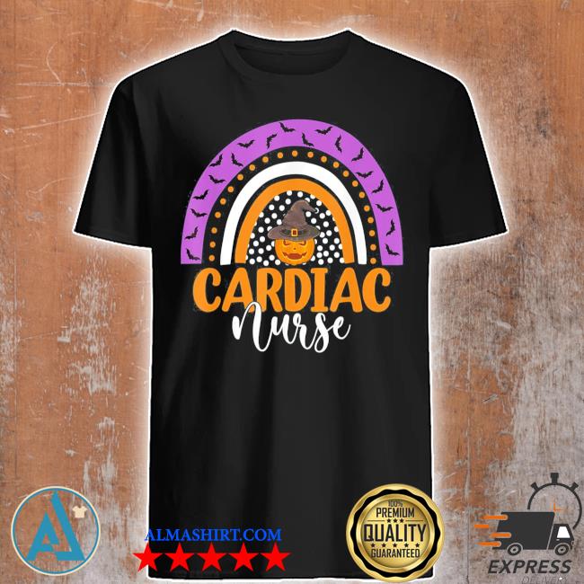 Official cardiac nurse rainbow halloween pumpkin cardiac nursing shirt