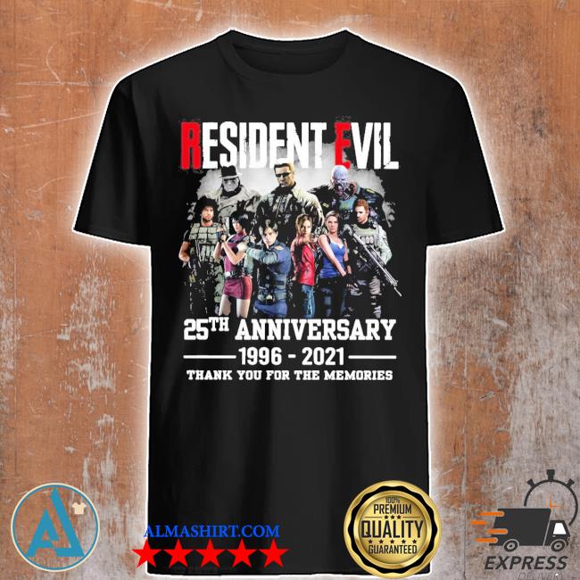 Official l Resident Evil 25th Anniversary 1996 2021 Thank You For The Memories T-shirt