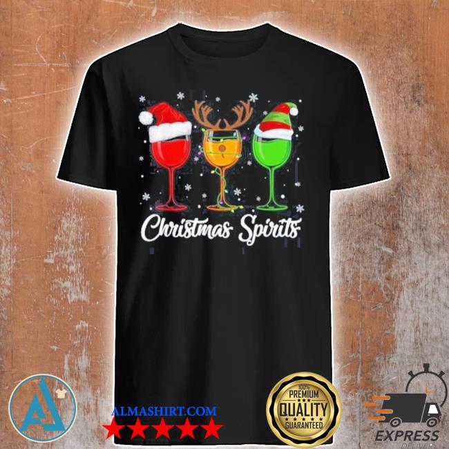 Christmas spirits glasses of wine xmas drinking men women shirt