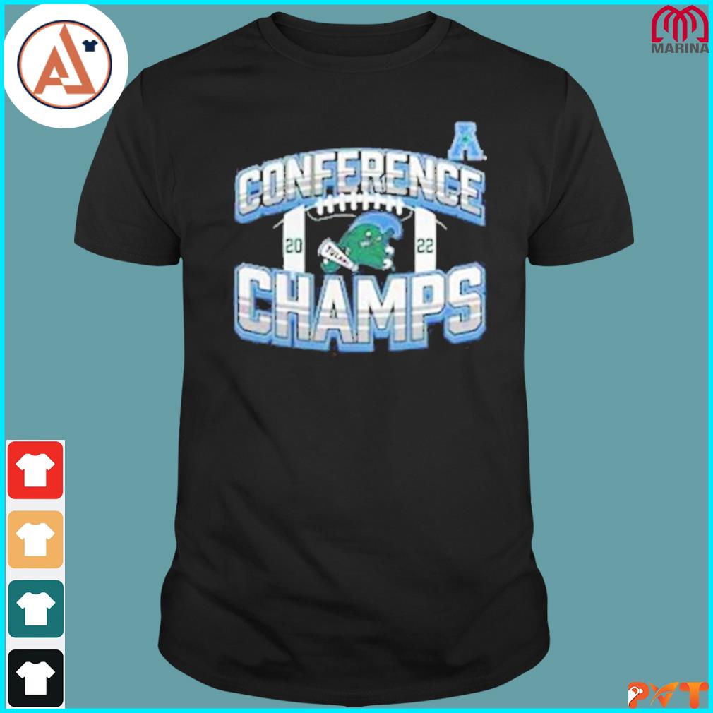 2022 AAC Tulane Green Wave Football Conference Champions Icon Bold T-Shirt