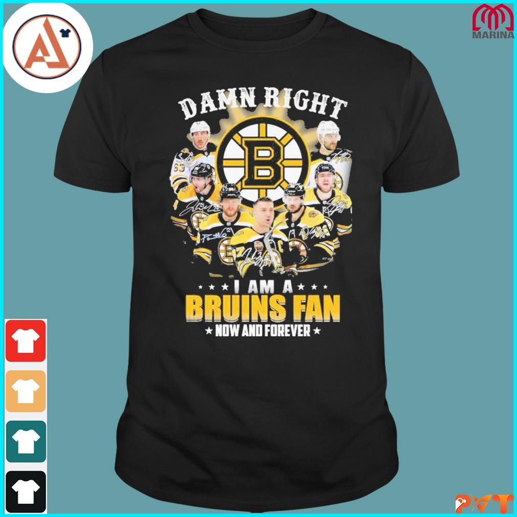 Damn right I am a Bruins fan now and forever shirt