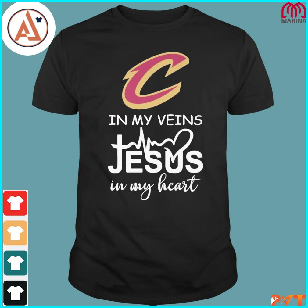 In my veins Jesus in my heart cavaliers shirt