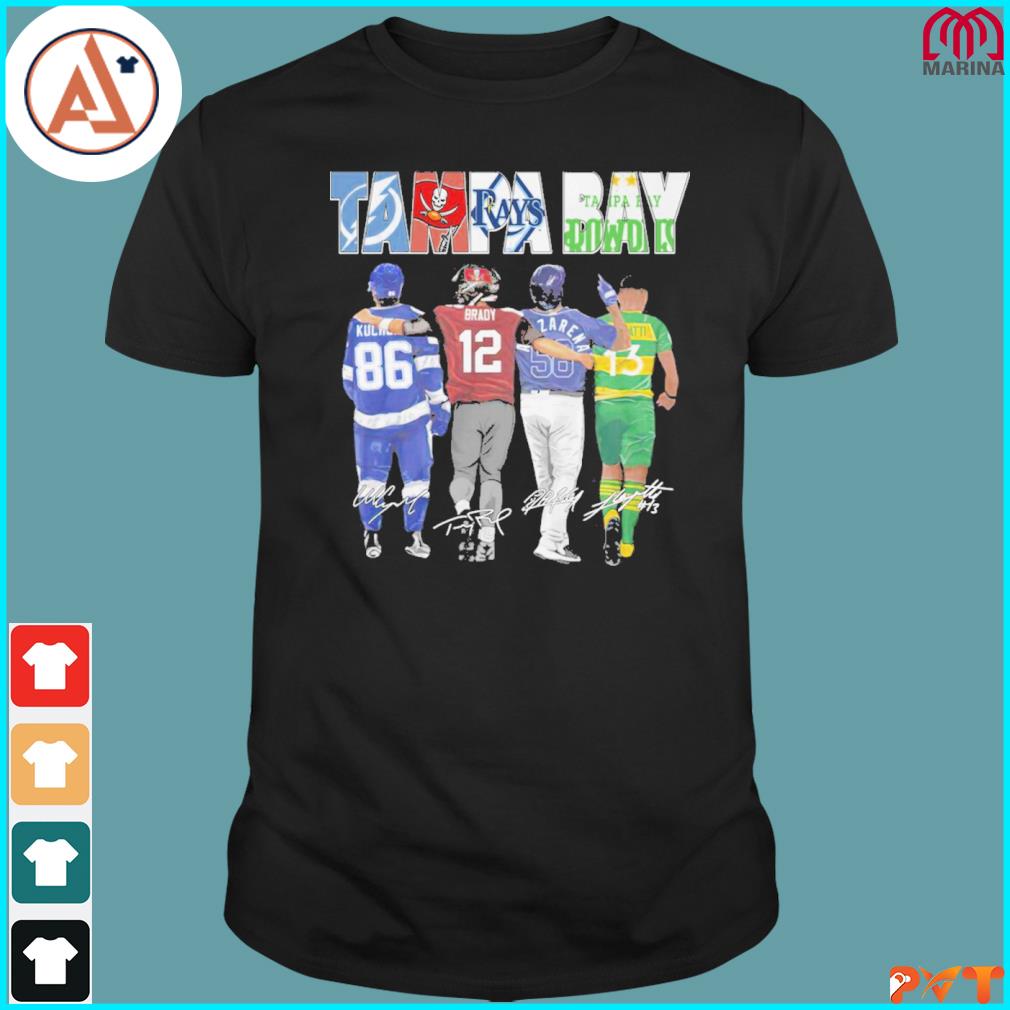 Lightning Tampa Bay Buccaneers Rays Downs Kucherov Tom Brady Arozarena And  Guenzatti Signature Shirt, hoodie, sweater, long sleeve and tank top