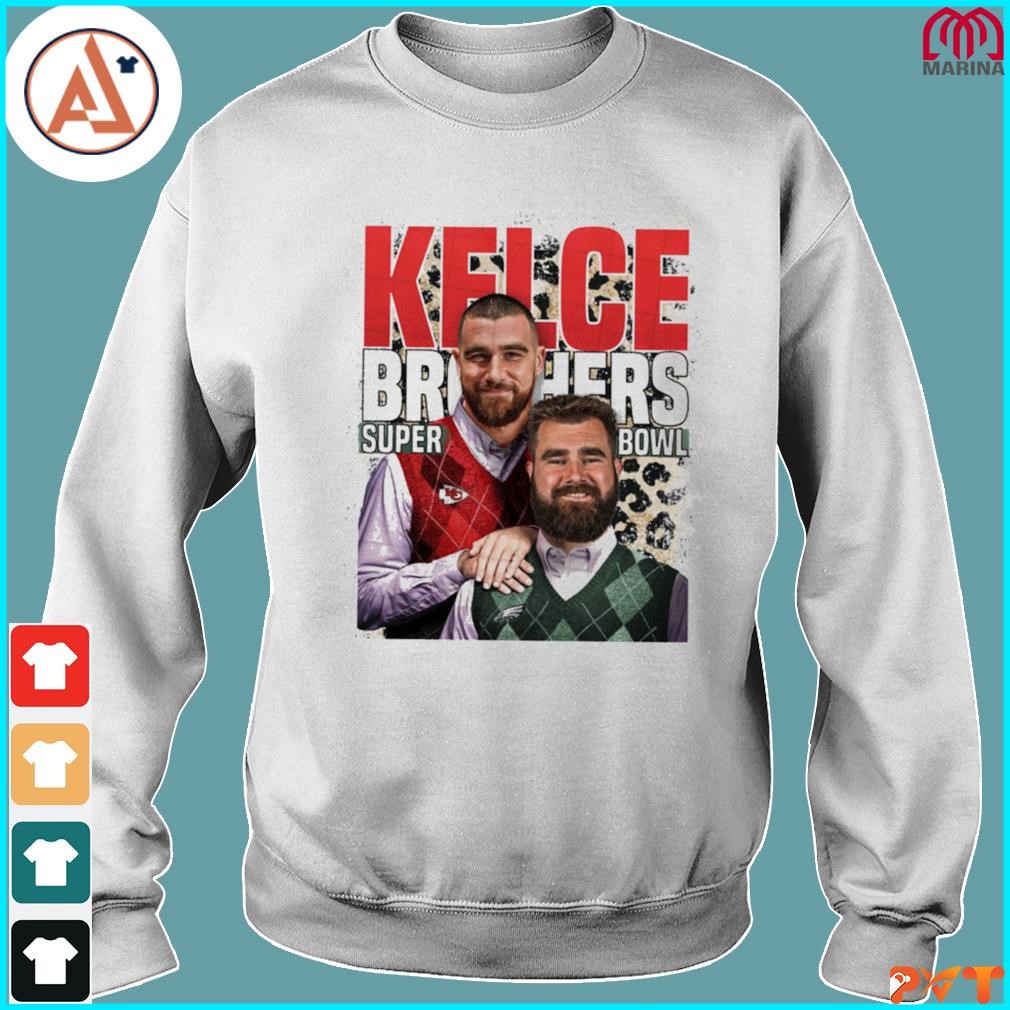 Kelce Brothers Super Bowl Shirt, Travis Kelce Kansas City Unisex T-shirt  Crewneck