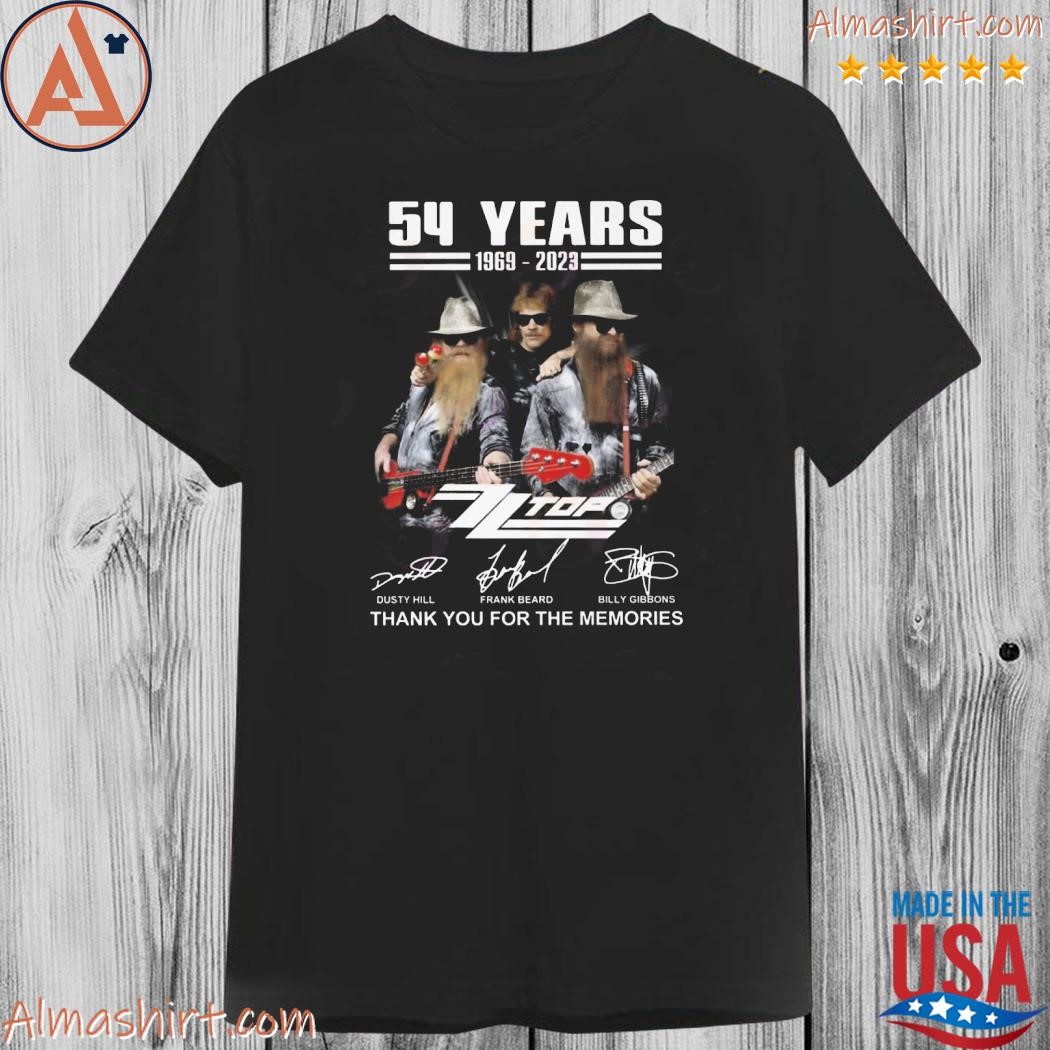 54 years of 1969 2023 zz top thank you for the memories shirt