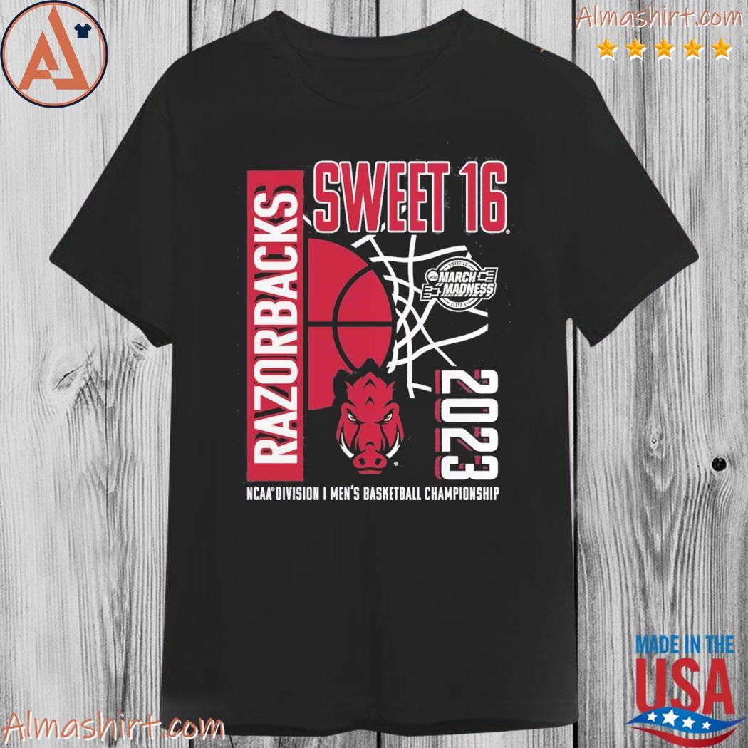 ArKansas razorbacks fanatics branded 2023 ncaa men's basketball tournament march madness sweet 16 shirt