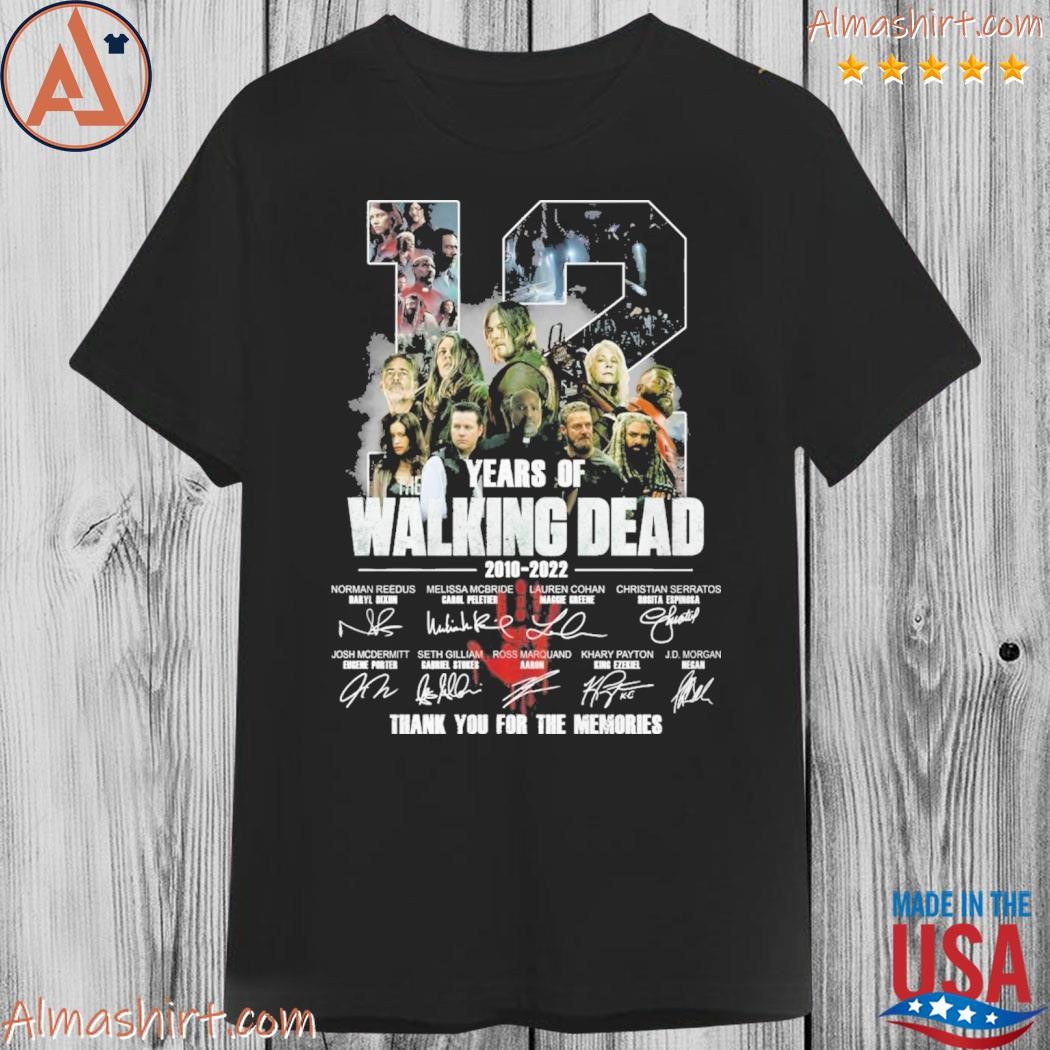 Official 12 years of the walking dead 2010 2023 thank you for the memories shirt