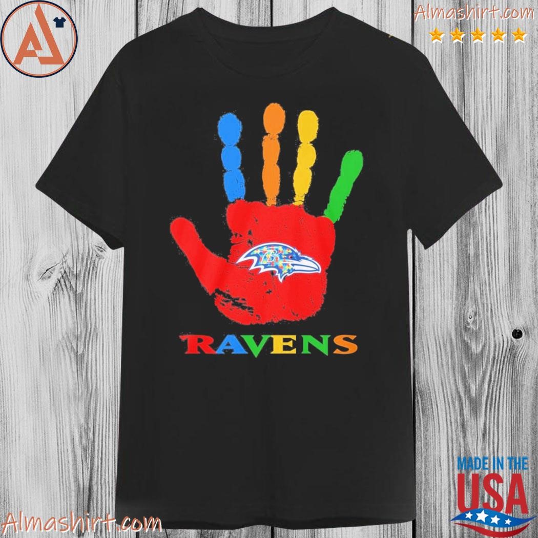Official baltimore Ravens hand autism shirt