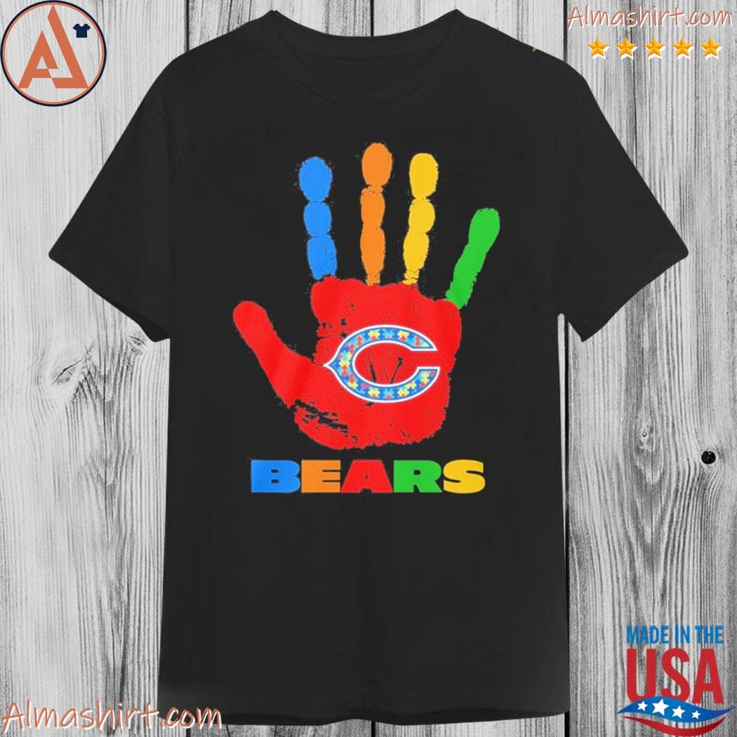 Official chicago Bears hand autism shirt