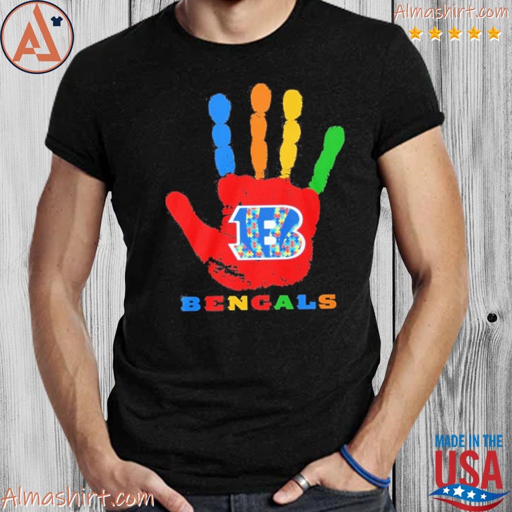 Cincinnati Bengals NFL Special Fearless Against Autism Hands Design Hoodie  T Shirt - Growkoc