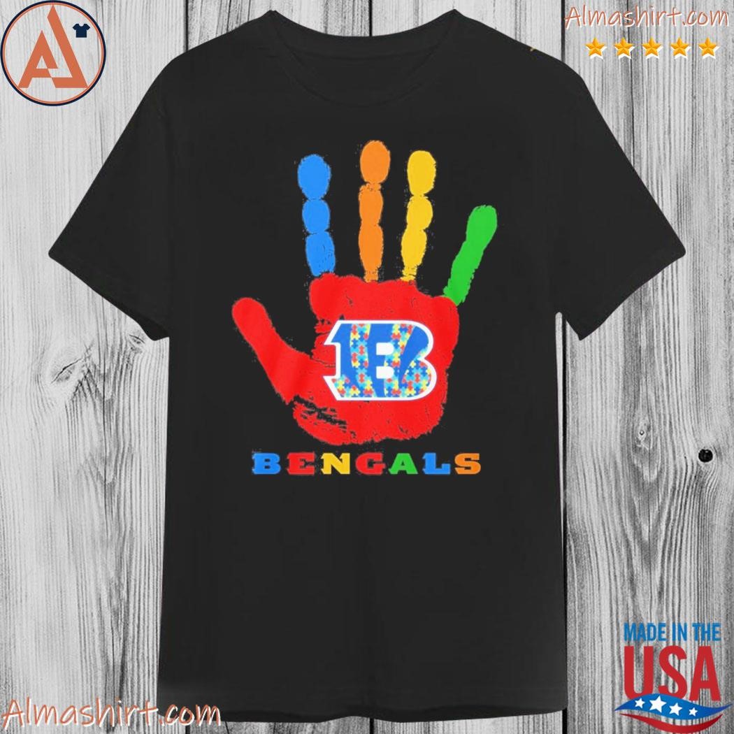 Official cincinnati Bengals hand autism shirt