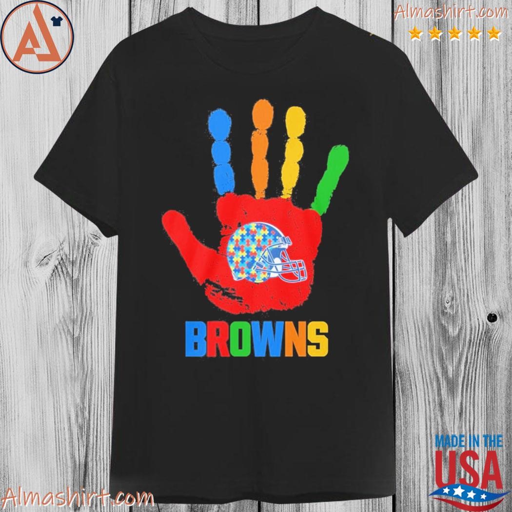 Official cleveland Browns hand autism shirt