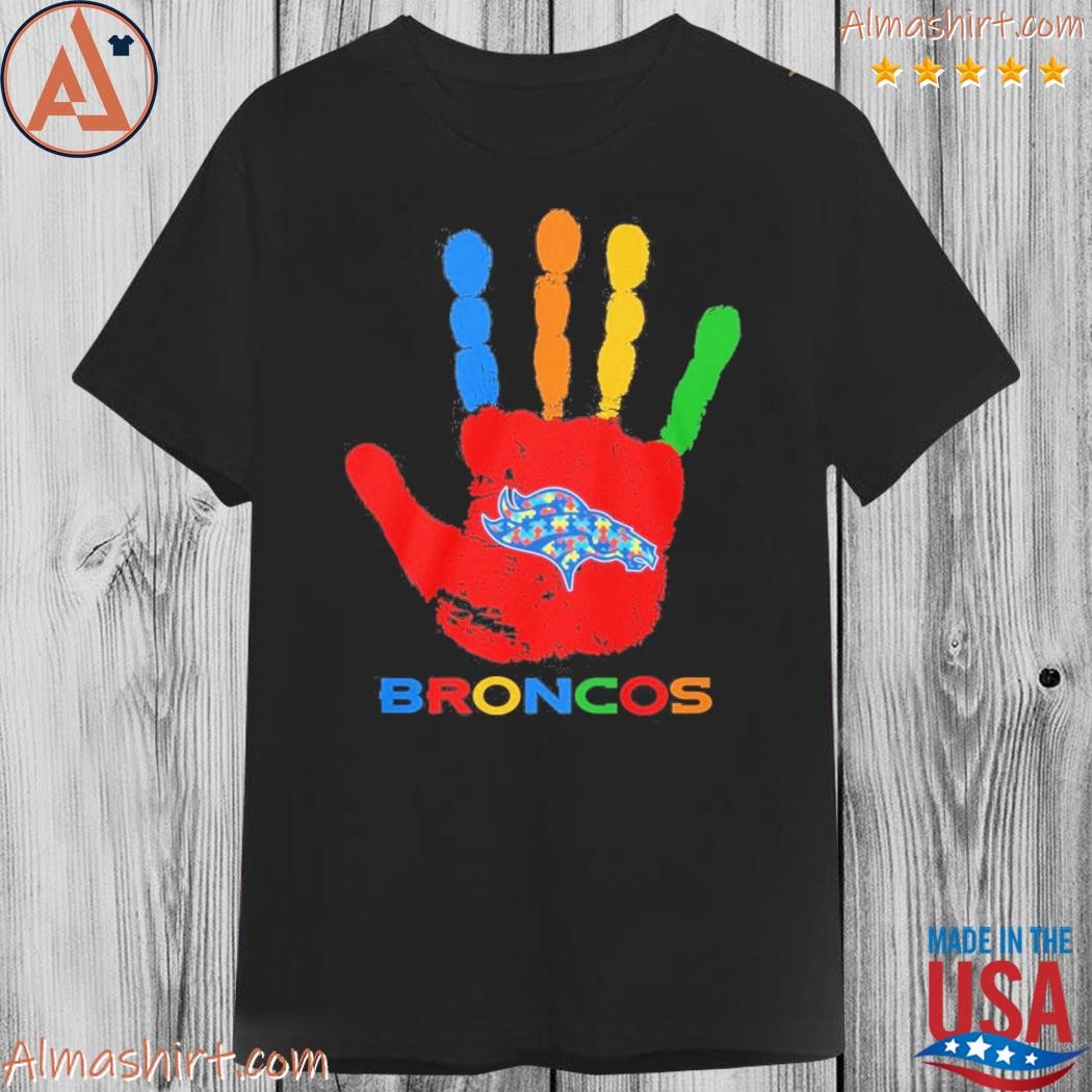 Official denver Broncos hand autism shirt