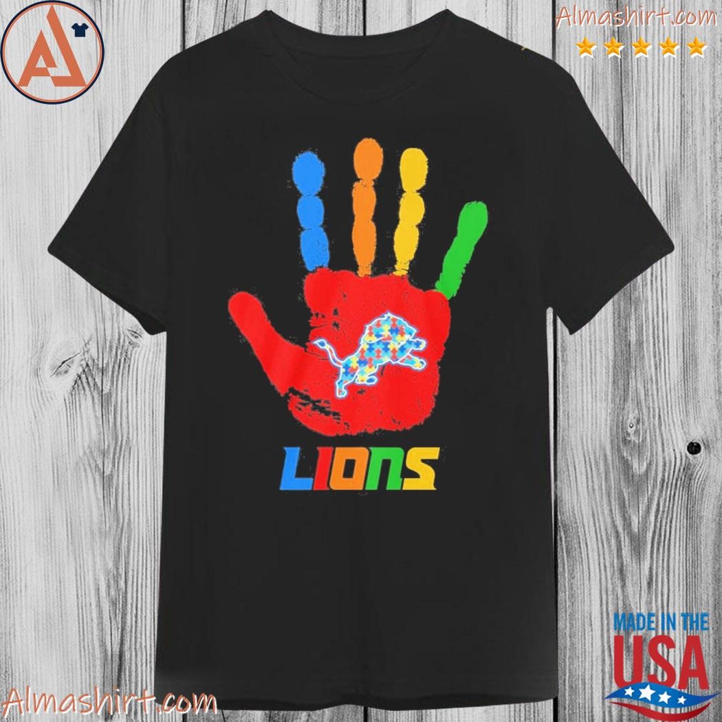 Official detroit Lions hand autism shirt