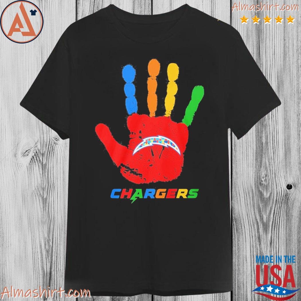 Official los Angeles Chargers hand autism shirt