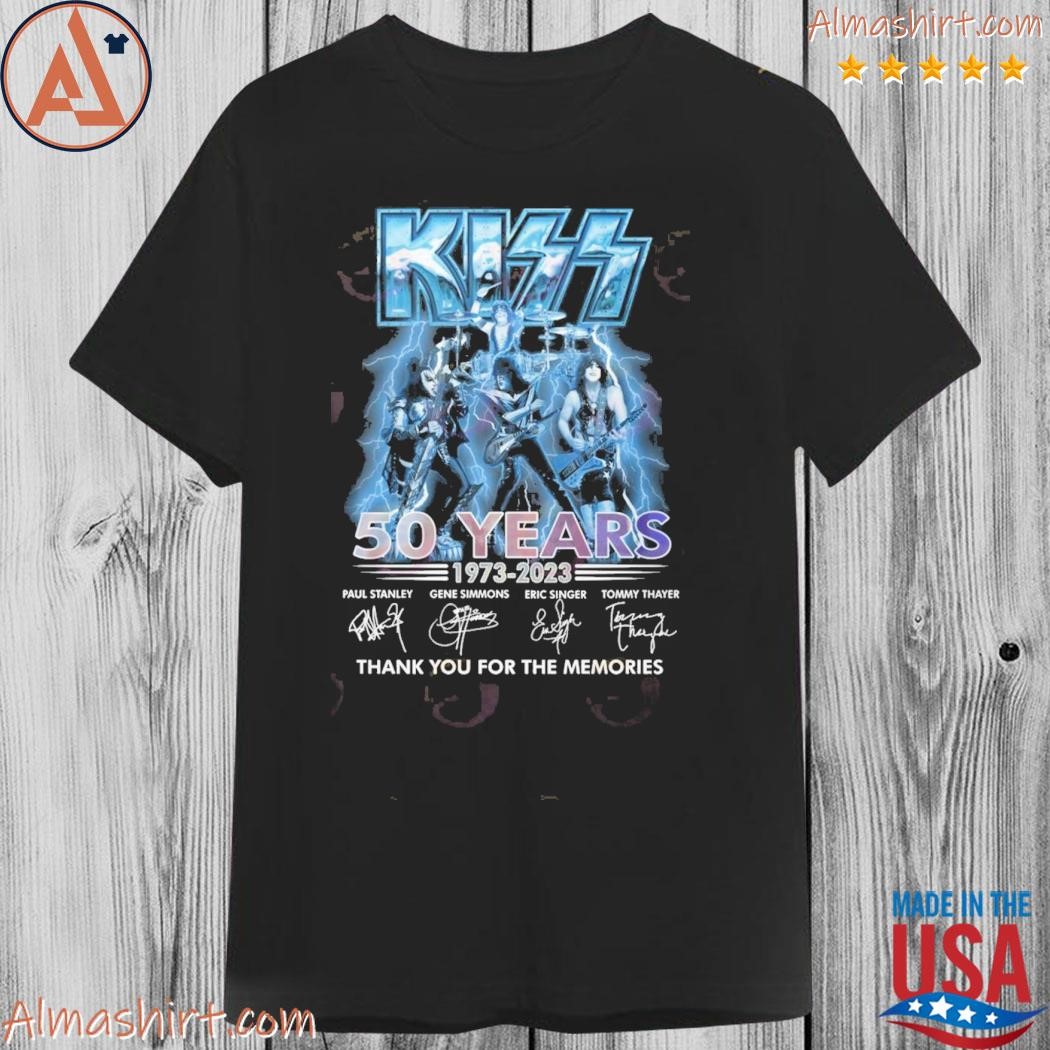 Official new design kiss 50 years of 1973 2023 thank you for the memories shirt
