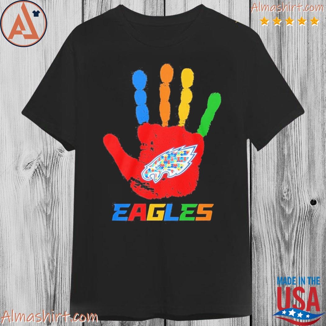 Official philadelphia Eagles hand autism shirt