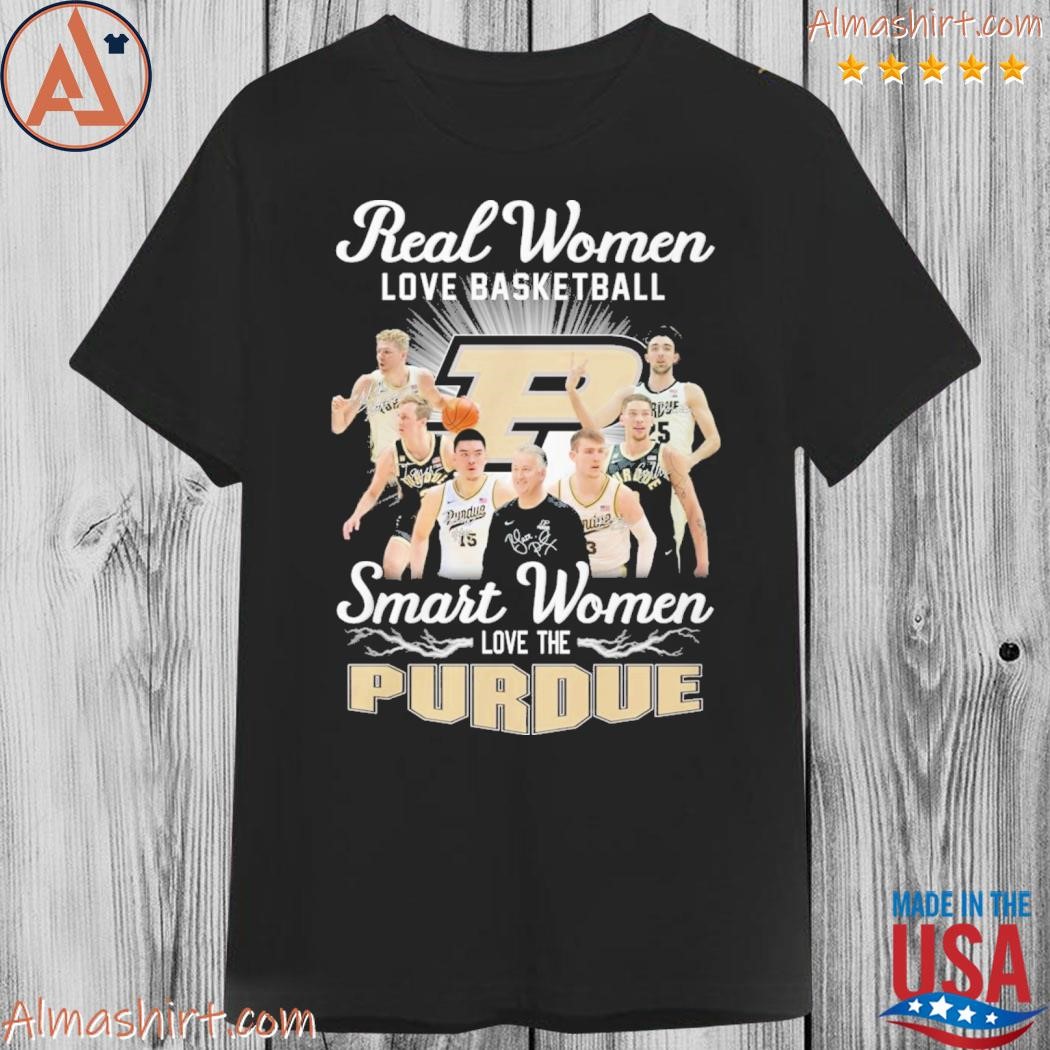 Official purdue Boilermakers real women lvoe basketball smart women love the purdue signatures shirt