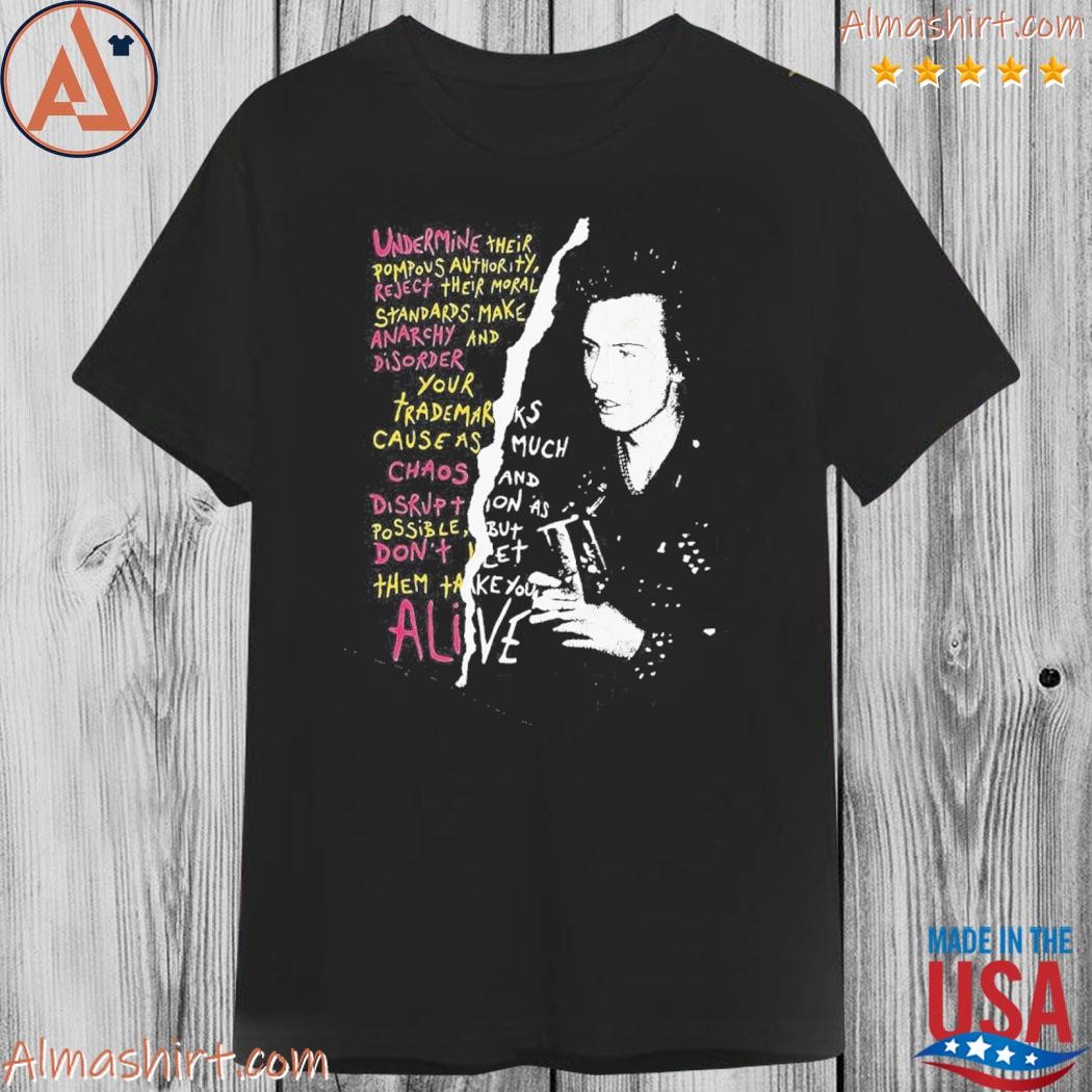 Official sid vicious anarchy and disorder punk rock retro shirt