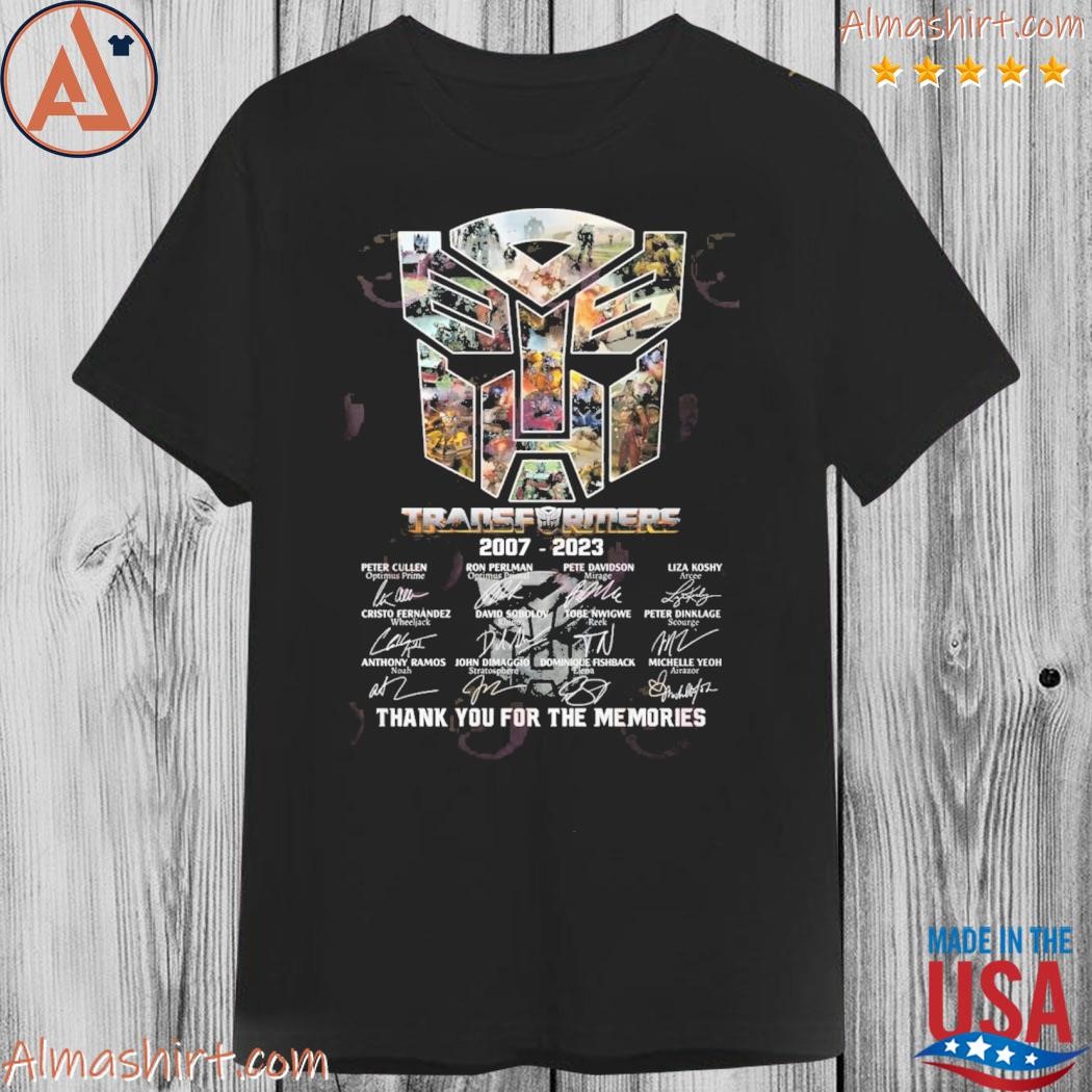 Official transformers 2007 2023 thank you for the memories shirt