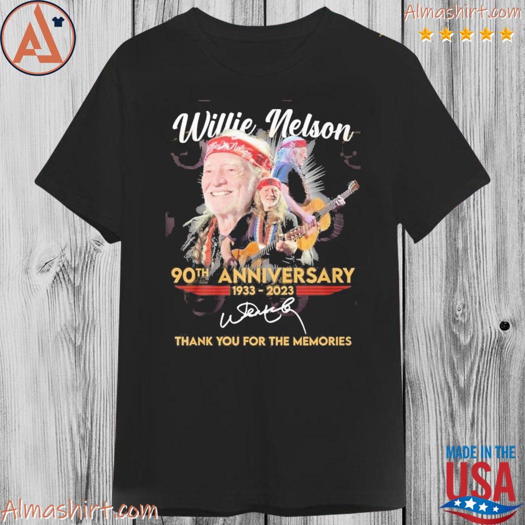 Official willie nelson 90th anniversary 1933 2023 thank you for the memories shirt