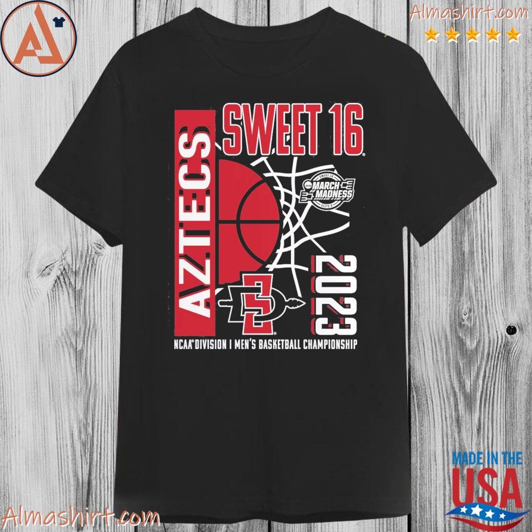 San diego state aztecs fanatics branded 2023 ncaa men's basketball tournament march madness sweet 16 shirt