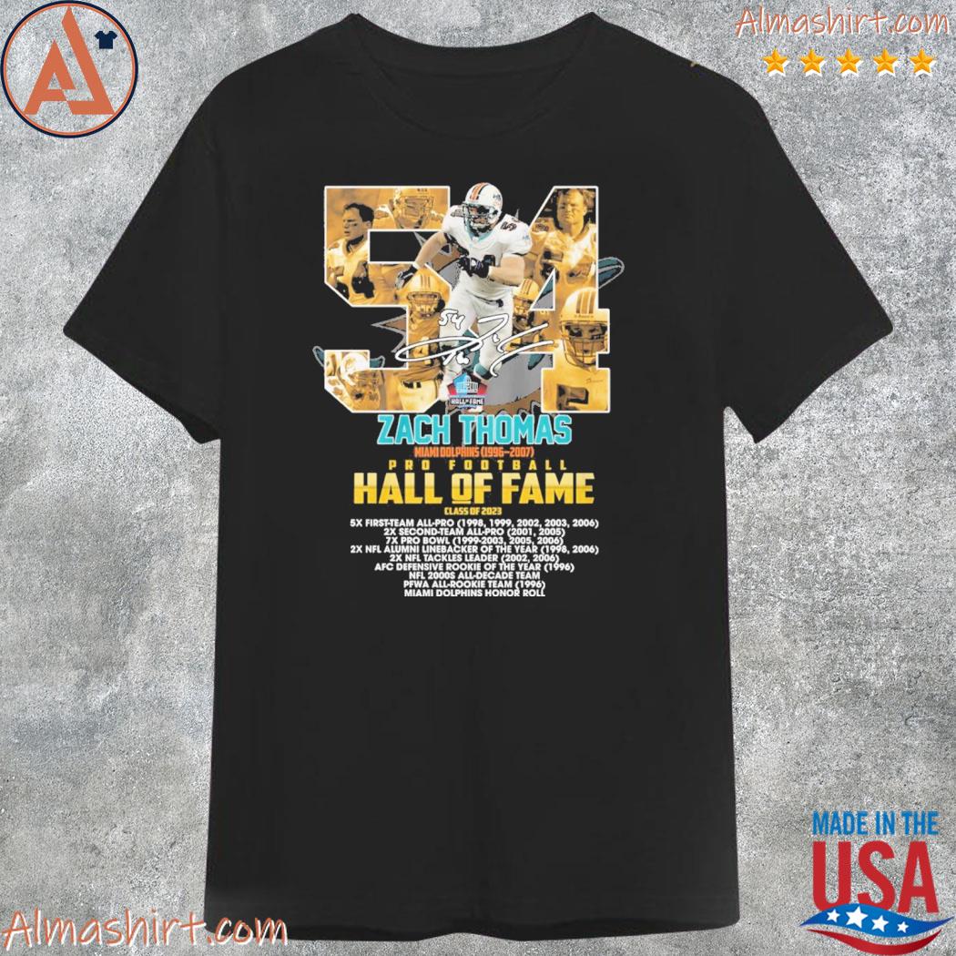 Zach Thomas Miami Dolphins Hall Of Fame Class of 2023 Homage T