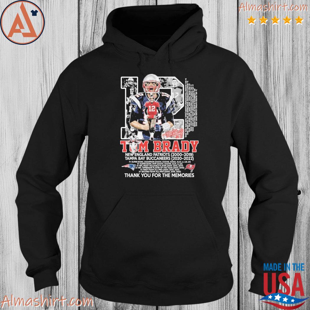 Thank you Tom Brady New England Patriots 2000 2019 Tampa Bay Buccaneers  2020 2022 shirt, hoodie, longsleeve tee, sweater