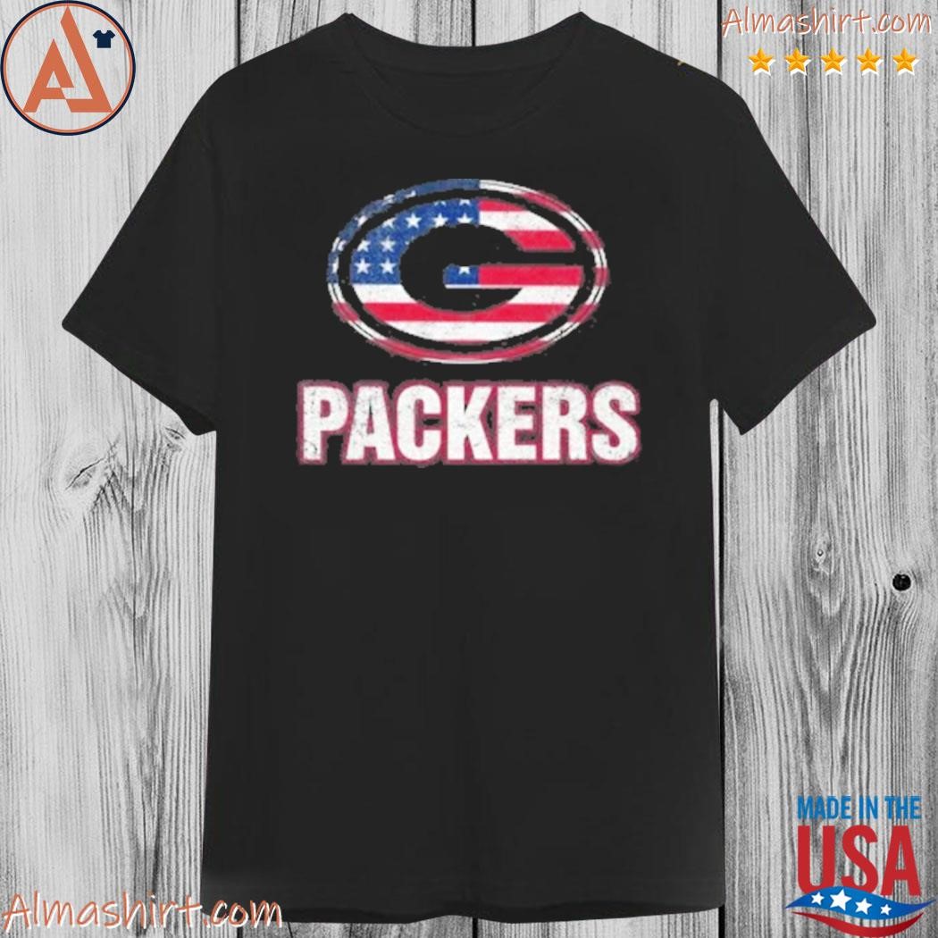 Packers '47 Womens Distressed Americana T-Shirt Medium Slate Grey