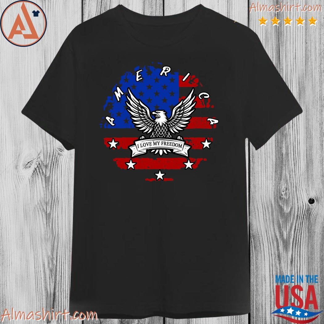 I Love My Freedom America Eagle Circle 2023 T-shirt