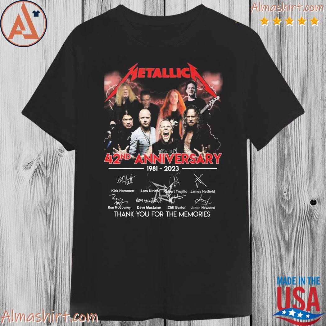 Official metallica 42nd anniversary 19812023 signatures shirt