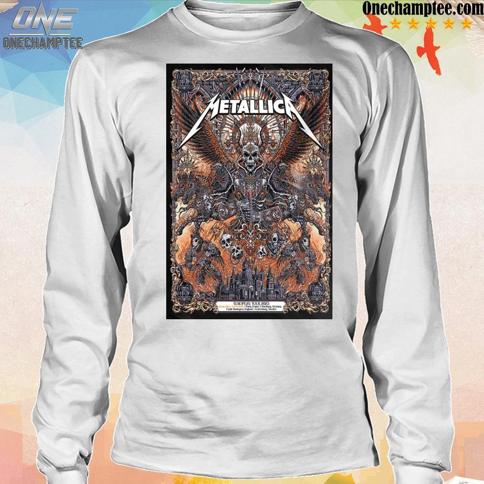 Official metallica european tour 2023 poster shirt, hoodie, long sleeve tee