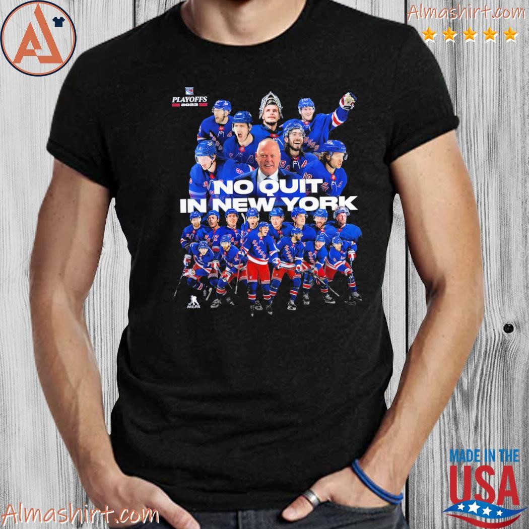 Official no quit in new york rangers 2223 playoff team photo shirt
