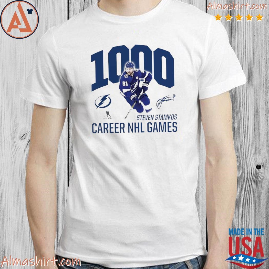 Steven Stamkos Tampa Bay Lightning Fanatics Branded 1000 Career Games  T-shirt