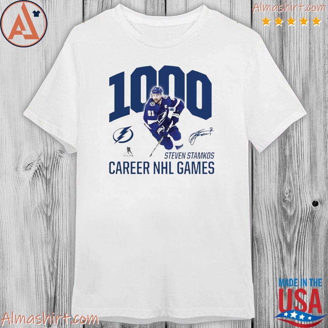 Steven Stamkos Tampa Bay Lightning Fanatics Branded 1000 Career Games T- shirt, hoodie, sweater and long sleeve