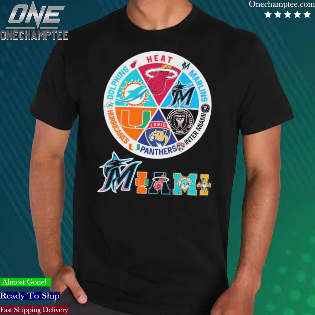 Miami Sports Teams Logo Shirt Heat, Dolphins, Marlins, Inter And Panthers,  hoodie, sweater, long sleeve and tank top