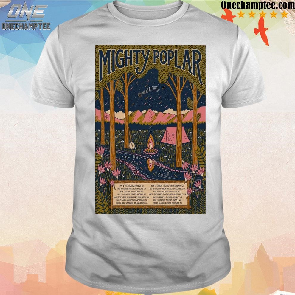 Official mighty poplar tour 2023 poster shirt, hoodie, long sleeve tee