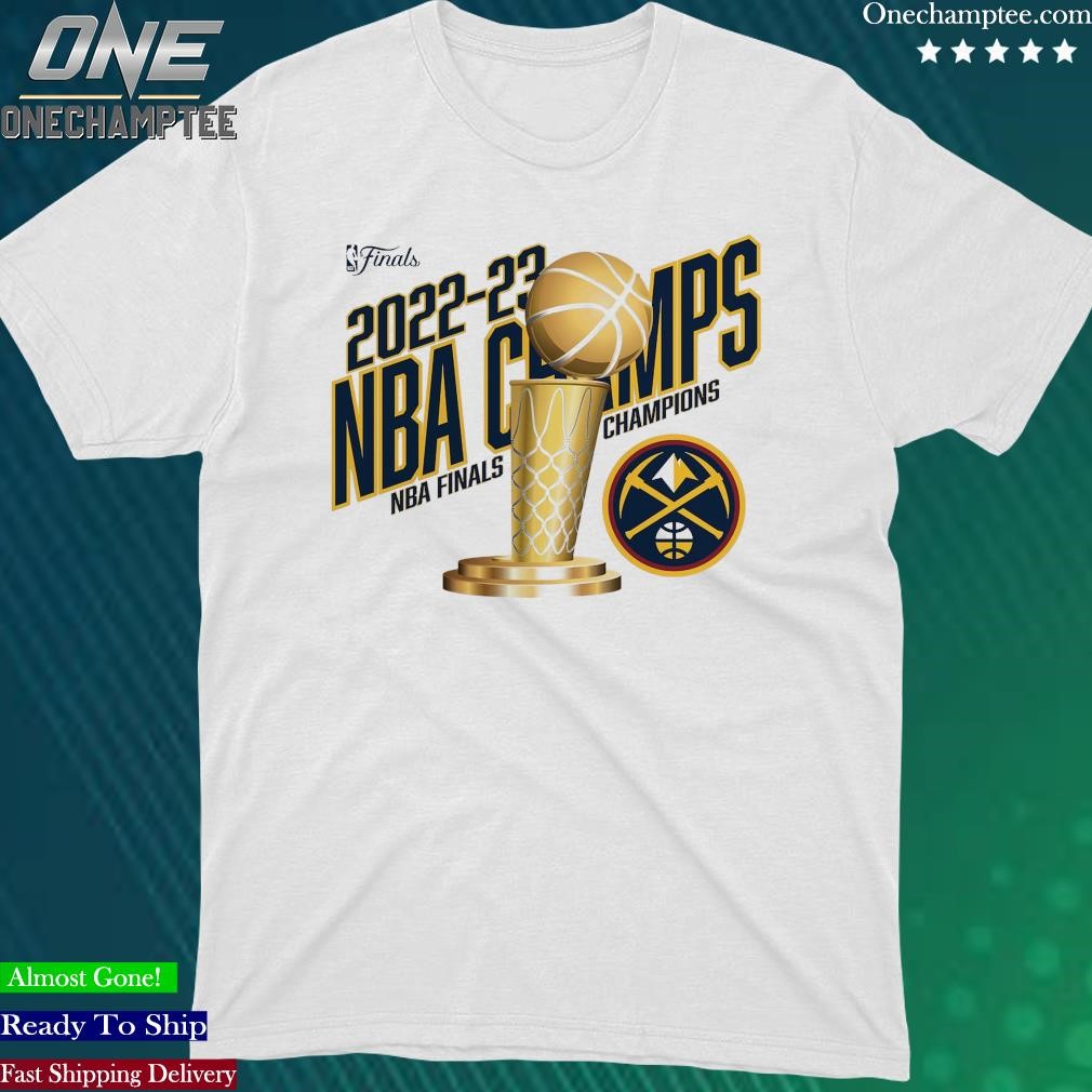 Men's Fanatics Branded White Denver Nuggets 2023 NBA Finals Champions Floater Trophy T-Shirt