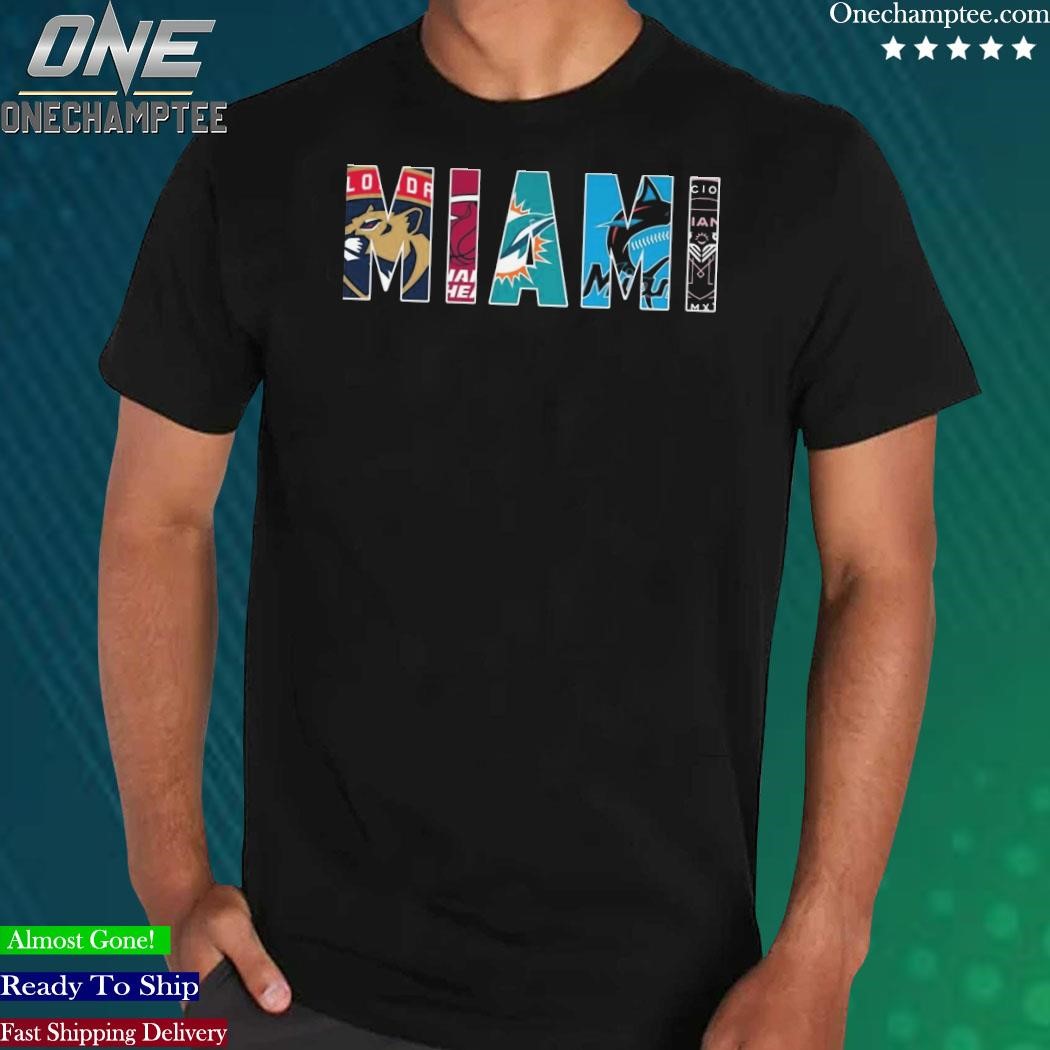 Official miamI sports teams miamI marlins miamI dolphins miamI heat miamI  panthers 2023 shirt, hoodie, sweater, long sleeve and tank top