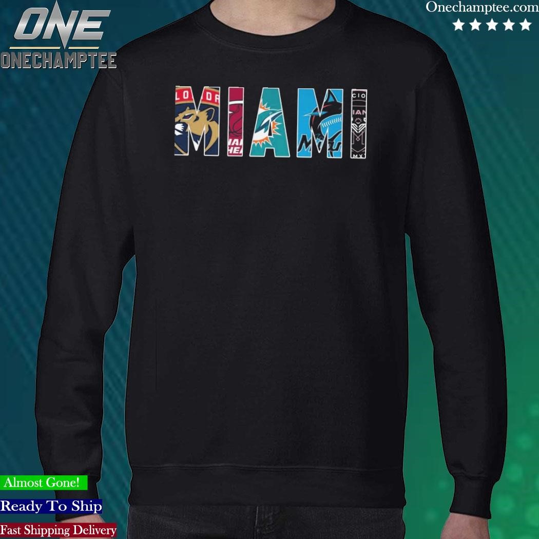 Official Miami Sports teams logo Heat Miami Marlins Miami Dolphins Florida  Panthers Shirt, hoodie, sweater, long sleeve and tank top