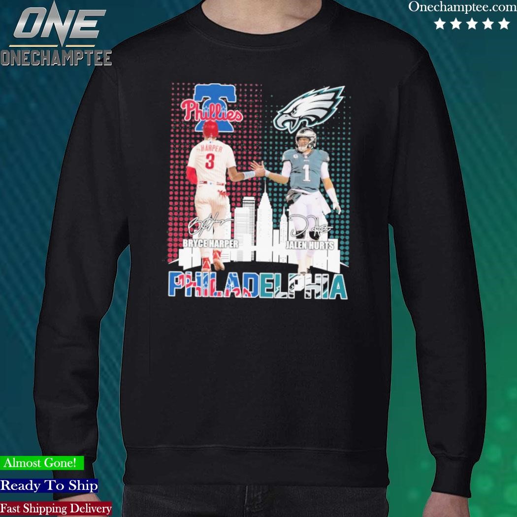 Official philadelphia Phillies Bryce Harper And Eagles Jalen Hurts T Shirt,  hoodie, sweater, long sleeve and tank top