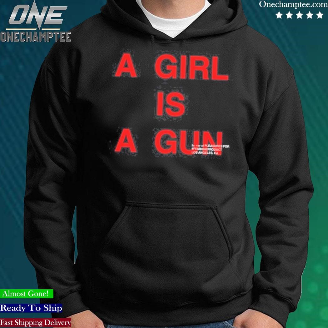 A girl is online a gun pleasures hoodie