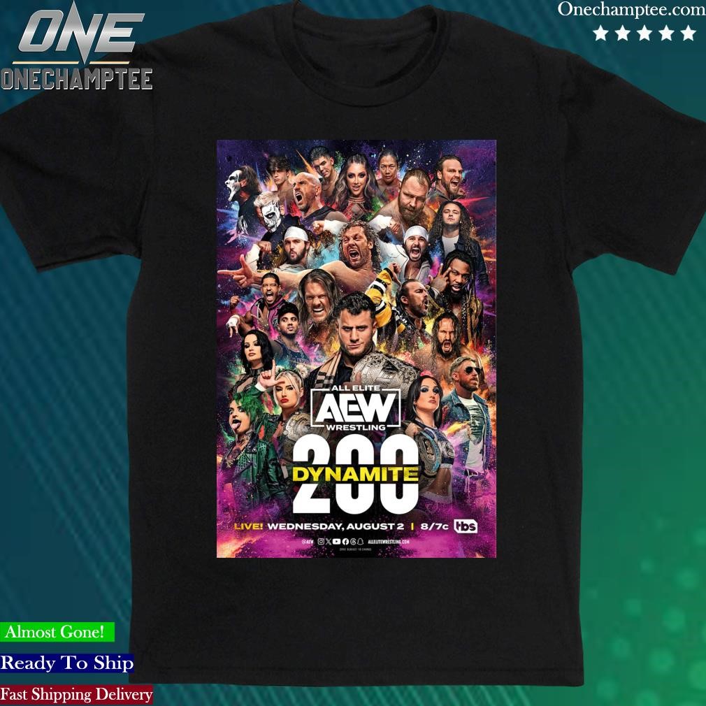 Official aEW Dynamite 200 Live Wednesday August 2 Poster Shirt
