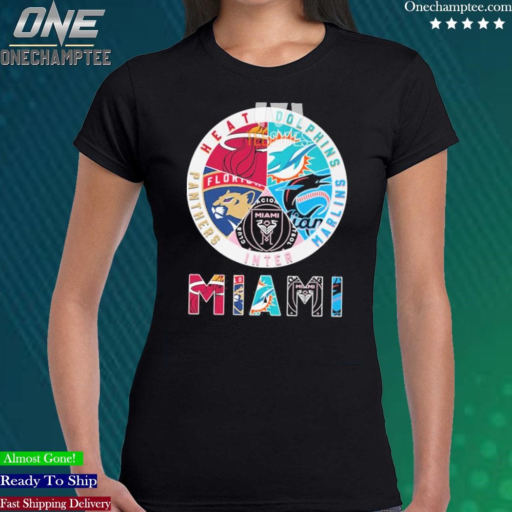 Miami Sports Teams Logo Shirt Heat, Dolphins, Marlins, Inter And Panthers,  hoodie, sweater, long sleeve and tank top