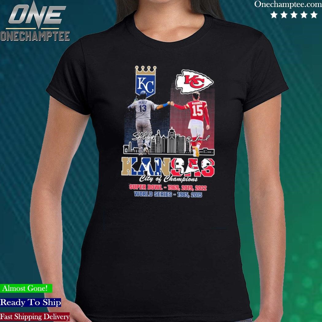 Official kansas Chiefs City Patrick Mahomes And City Royals Perez City Of  Champions T Shirt, hoodie, sweater, long sleeve and tank top