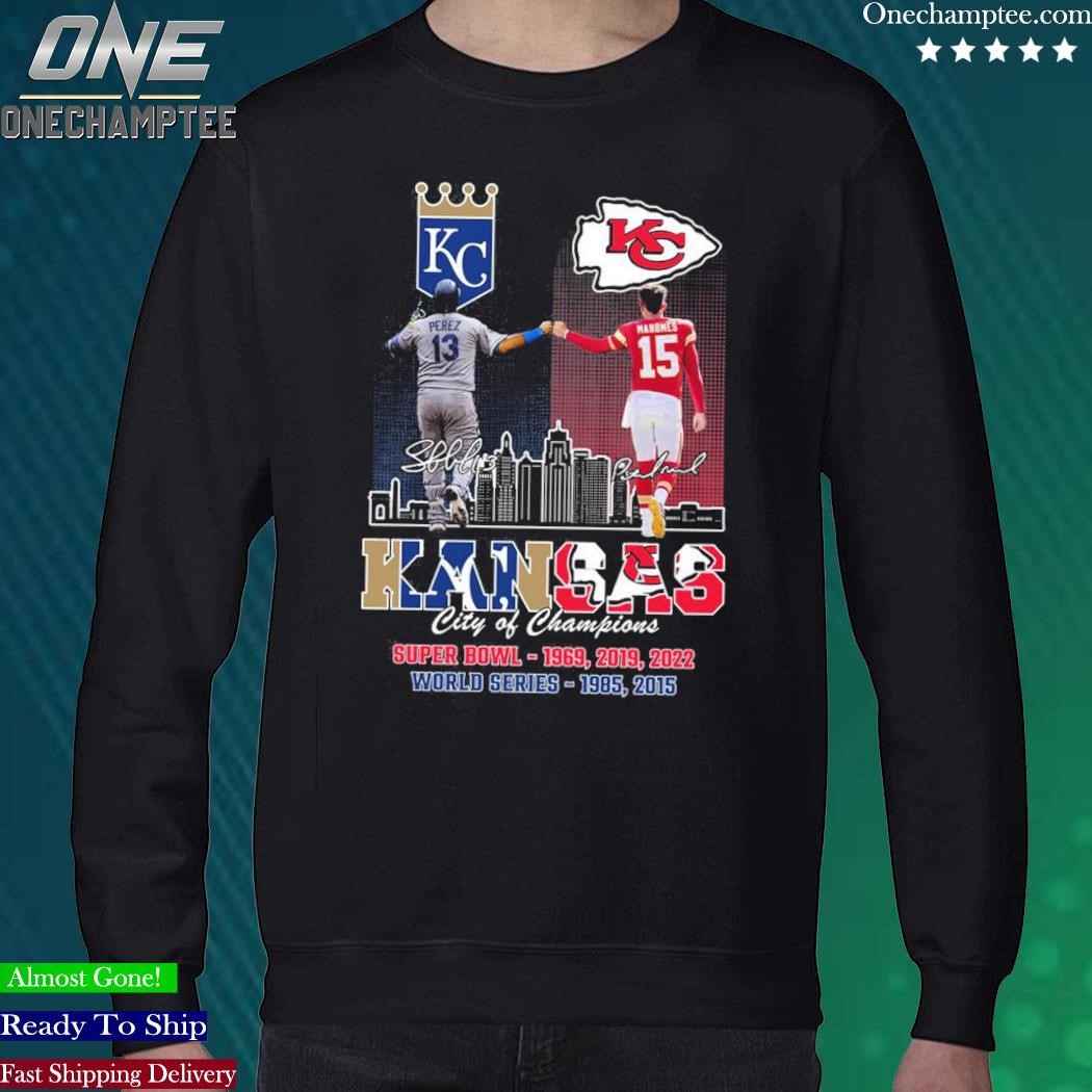 Official kansas Chiefs City Patrick Mahomes And City Royals Perez City Of  Champions T Shirt, hoodie, sweater, long sleeve and tank top