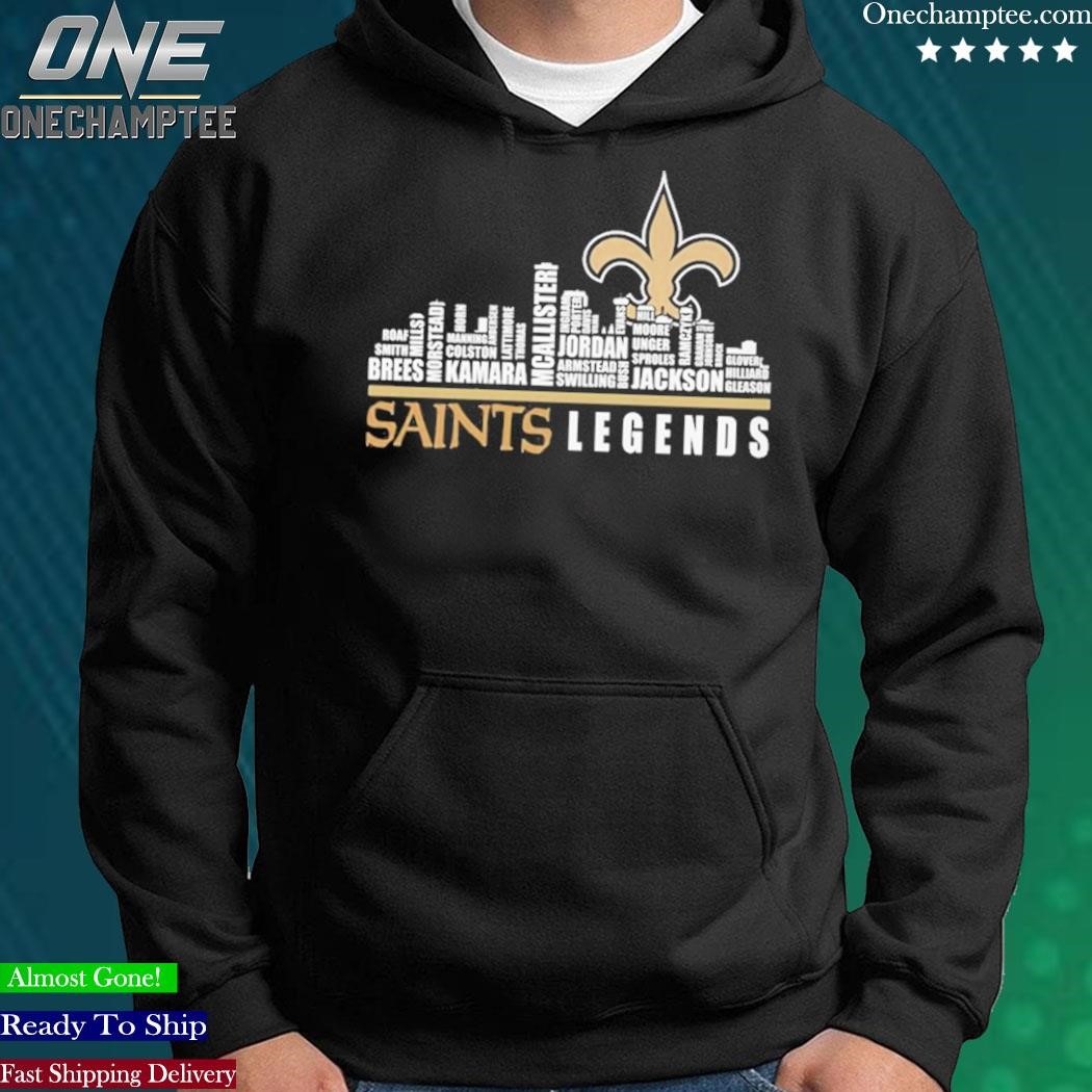 New orleans saints legends team players names in city shirt