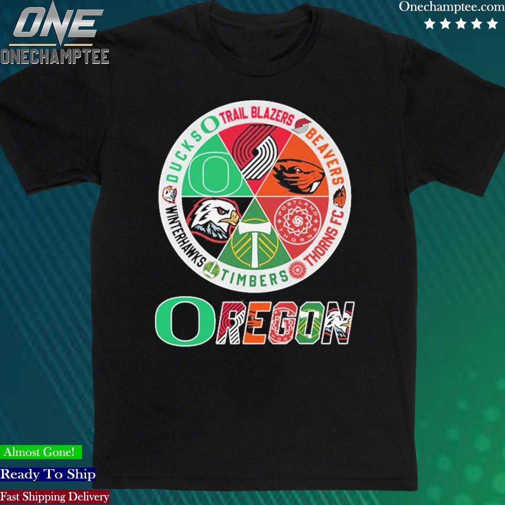 Official oregon Circle Logo Sport Teams Ducks Blazers Beavers Timbers Unisex Tshirt