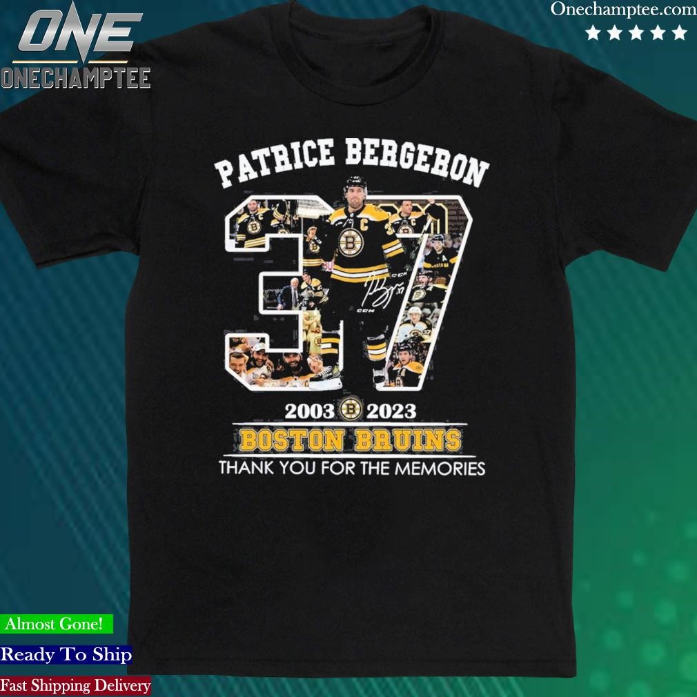 Patrice Bergeron 2003 - 2023 Boston Bruins Thank You For The Memories  Limited Edition T-Shirt - Torunstyle