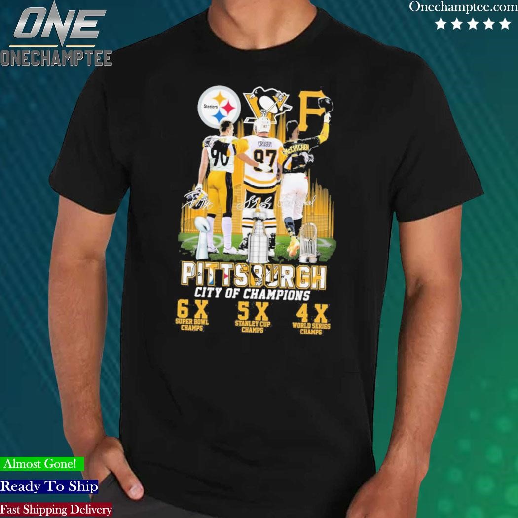 Official Pittsburgh city of champions Steelers penguins pirates T